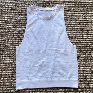 lululemon White Muscle Tank with Mesh Details